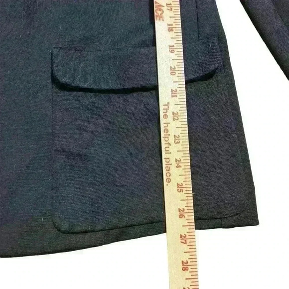 Dusan Wool Open Front Blazer Cardigan Size Medium Black Capsule Classic Italy - Picture 4 of 4